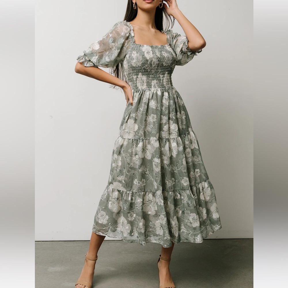 Floral sage Baltic born dress NWT